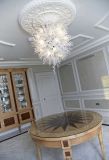 2014 New Italian Round High Ceiling Iron LED Chandelier in White