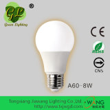 LED Bulb Light 8W LED Lamp Lighting E27 A60 with CE RoHS Certificate