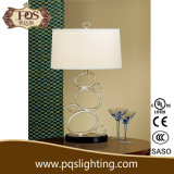 Silver Metal Lighting Hotel Bedside Table Lamp with Shade