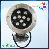 9PCS 9W High Power IP68 LED Underwater Light with Stainless Steel