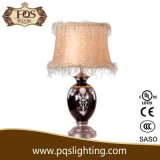 Matel Base Design Pattern Black Glass Table Lamp