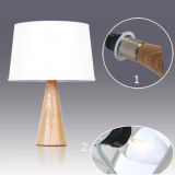 Cloth shade Natural wooden table lamp