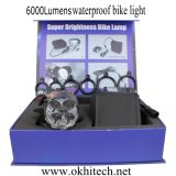 6000lumens LED Bicycle Flashlight with Rechargeable Battery IP68
