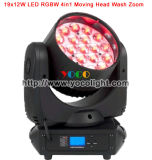 19*12W RGBW LED Wash Zoom Moving Head Beam DJ Light