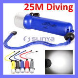3W CREE Q5 LED Waterproof 25m Diving Flashlight Torch Swimming Submarine Light
