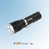 CREE T6 Telescopic Zoomable Aluminum LED Flashlight (POPPAS-V8)