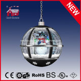 Christmas Gifts Black Round Snow Globe Hanging Lamp with LED