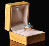 Luxurious Wooden Ring Display Box with LED Light