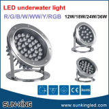 24V IP68 Stainless Steel RGB DMX512 Control LED Fountain Underwater Light 24W