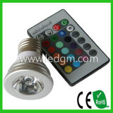 Bridgelux Chip LED Bulb Lamp E27 3W RGB LED Spotlight