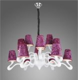 Big Chandelier Made in Polyresin and Fabric Shade