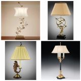 Cast Brass Copper Crystal Marble Table Floor Lamps