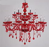Red Color Candle Lights Modern Luxury Crystal Chandelier Light