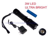 High Focus 3W LED Aluminum Flashlight With Convex Lens (133)