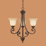 Hot Sale Iron Chandelier with Glass Shade (1203RBZ)