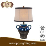 Antique Blue Ceramic Table Lamp with Lamp Shades (P0078TB)