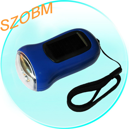 3 LED Solar Hand Crank Flashlight