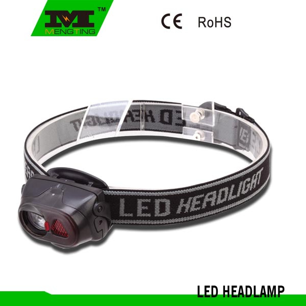 1 Watt +3LED Light-Weight Plastic LED Head Torch with 3xaaa Battery (8734)