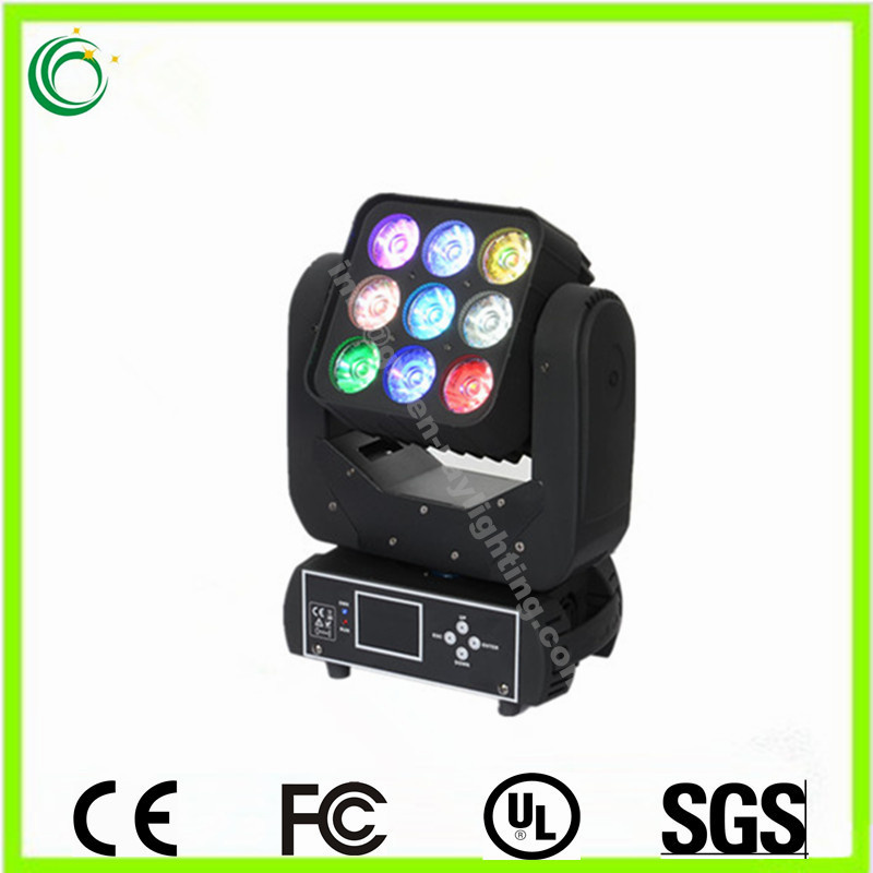 9PCS 10W Matrix Beam and Wash LED Moving Head Lights