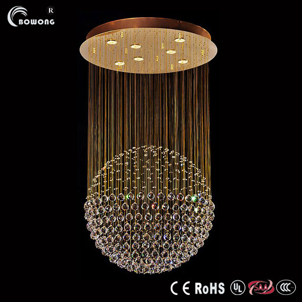 Suspended Golden Chandelier Lighting with 9607-7