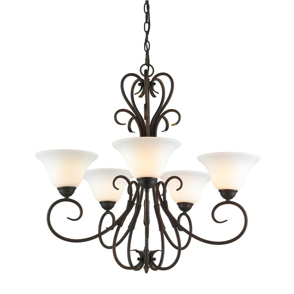 5 Light Oil Rubbed Bronze Finish Chandelier