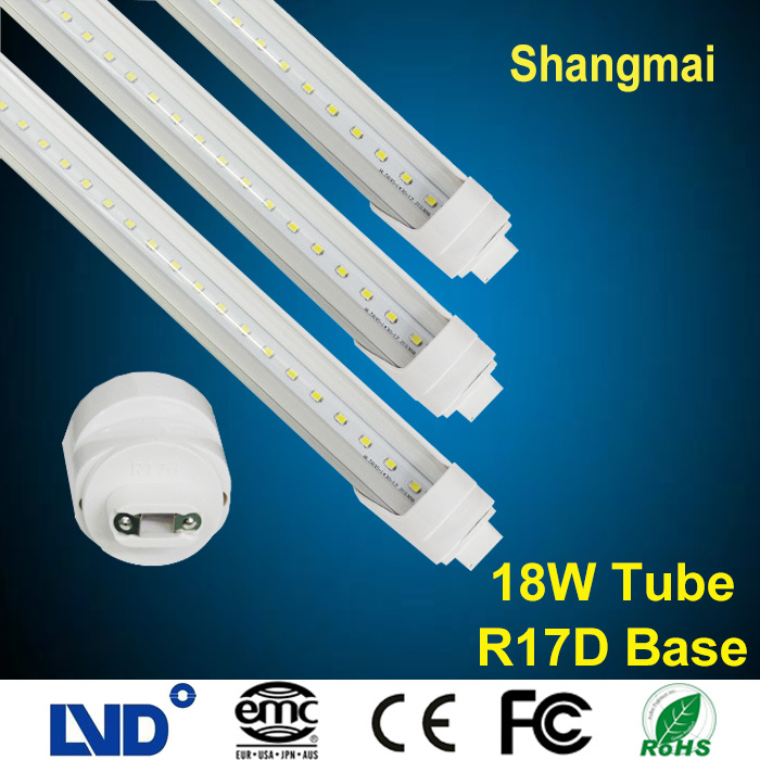 1.2m/4ft Energy Saving High CRI 18W R17dbase LED Tube Light