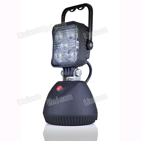 Unisun Rechargeable Magnetic 15watt 5X3w LED Work Light LED Inspection Light LED Camp Light with Handle