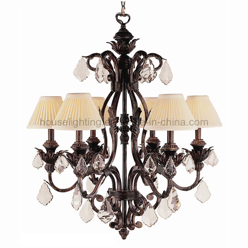 Antique Bronze Steel Chandelier with K9 Drop (CH-850-5016X6)