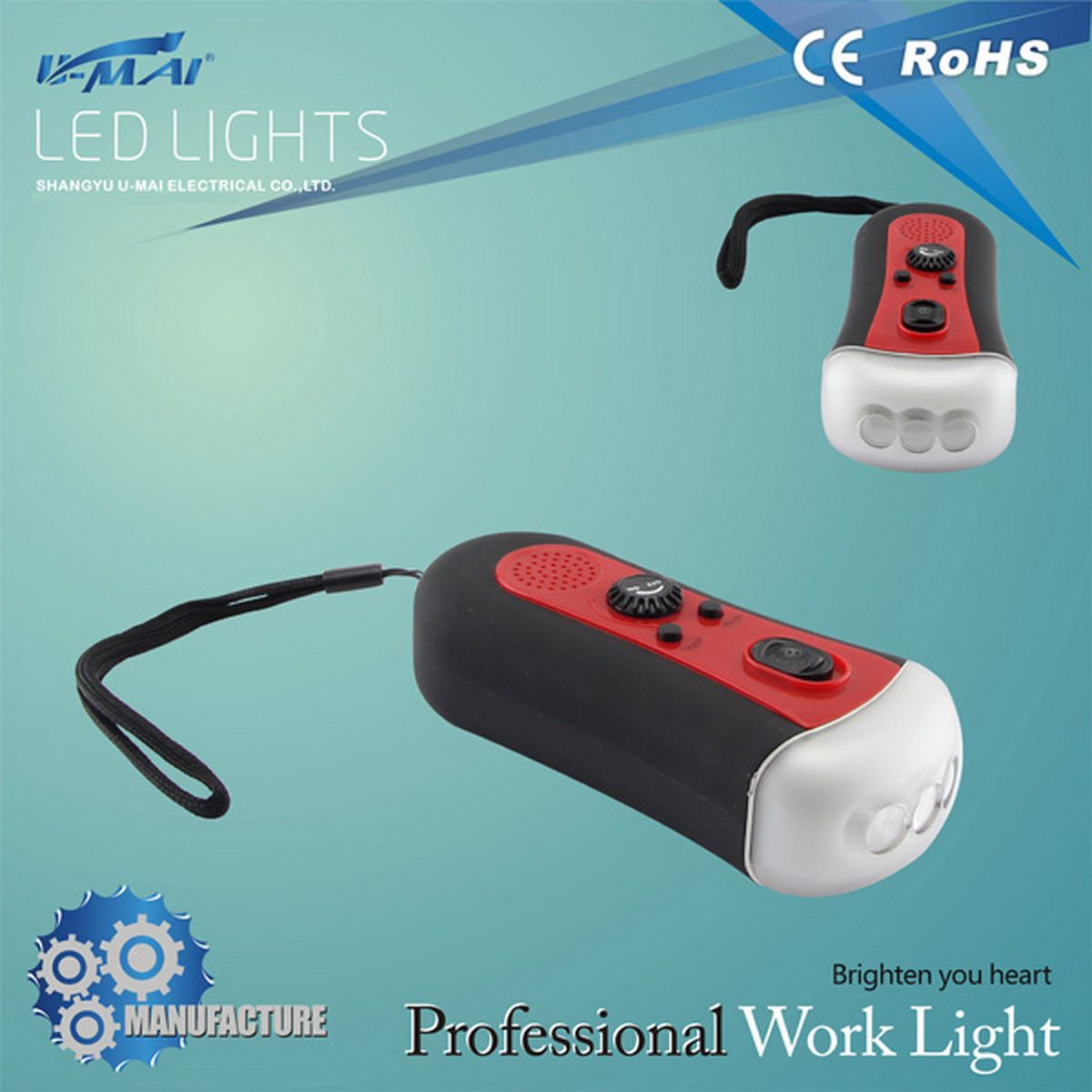 Dynamo LED Flashlight with FM Radio (HL-LA0409)