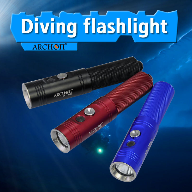 Archon V10s LED Diving Flashlight Button Switch 3 Body Colors 860 Lumens LED Underwater Torches