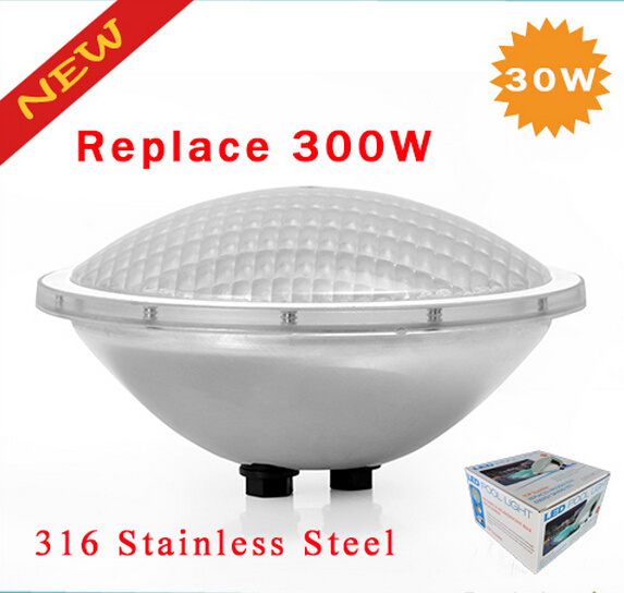 AC12V COB 30W IP68 PAR56 LED Piscine Swimming Pool Underwater Lamp Light Replacement 300W, 316 Stainless Steel