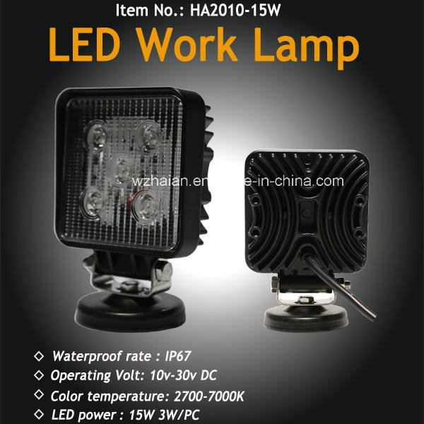 High Power 15W LED Work Light for Truck Cars