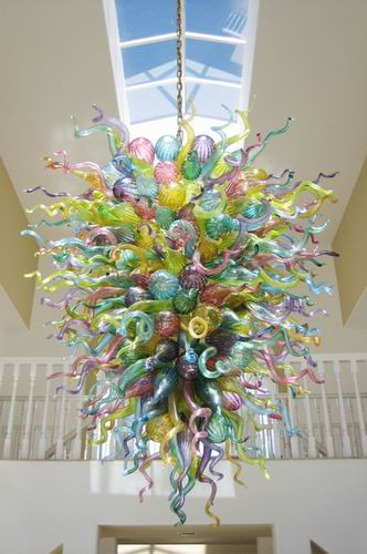 Modern Colorful Light Blown Glass Chandelier