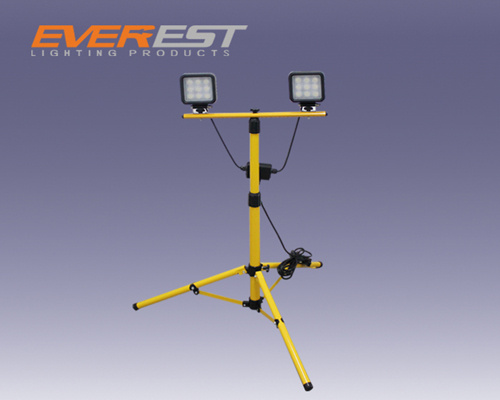 Double LED Work Light With Tripod Used as Industrial Lighting