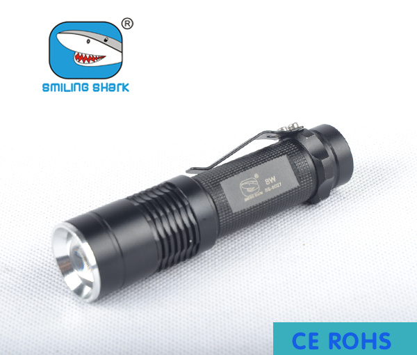 8W LED Mini Torch Zoomable Flashlight