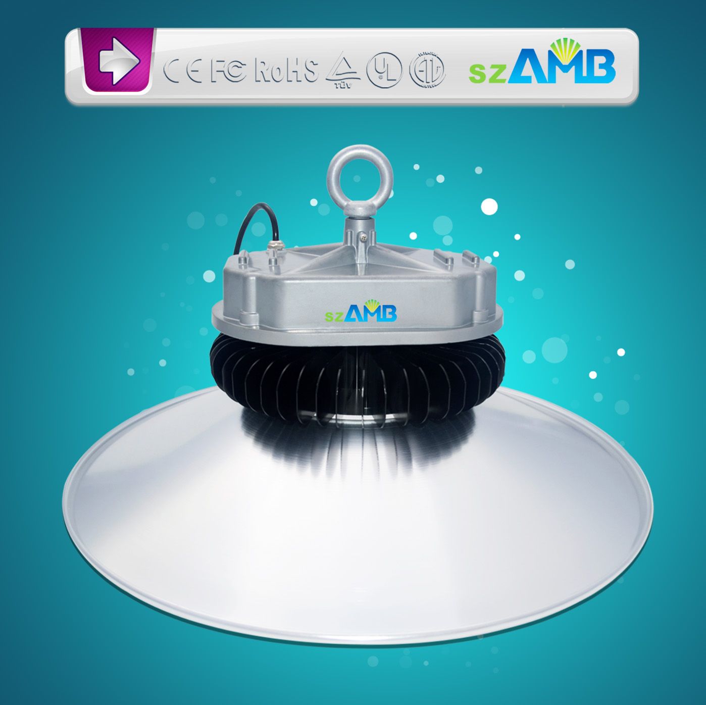 50W LED High Bay Light with UL, CE, SAA Certificates