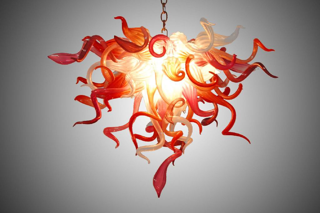 Half Red and Half Clear LED Christmas Light Iron Chandelier