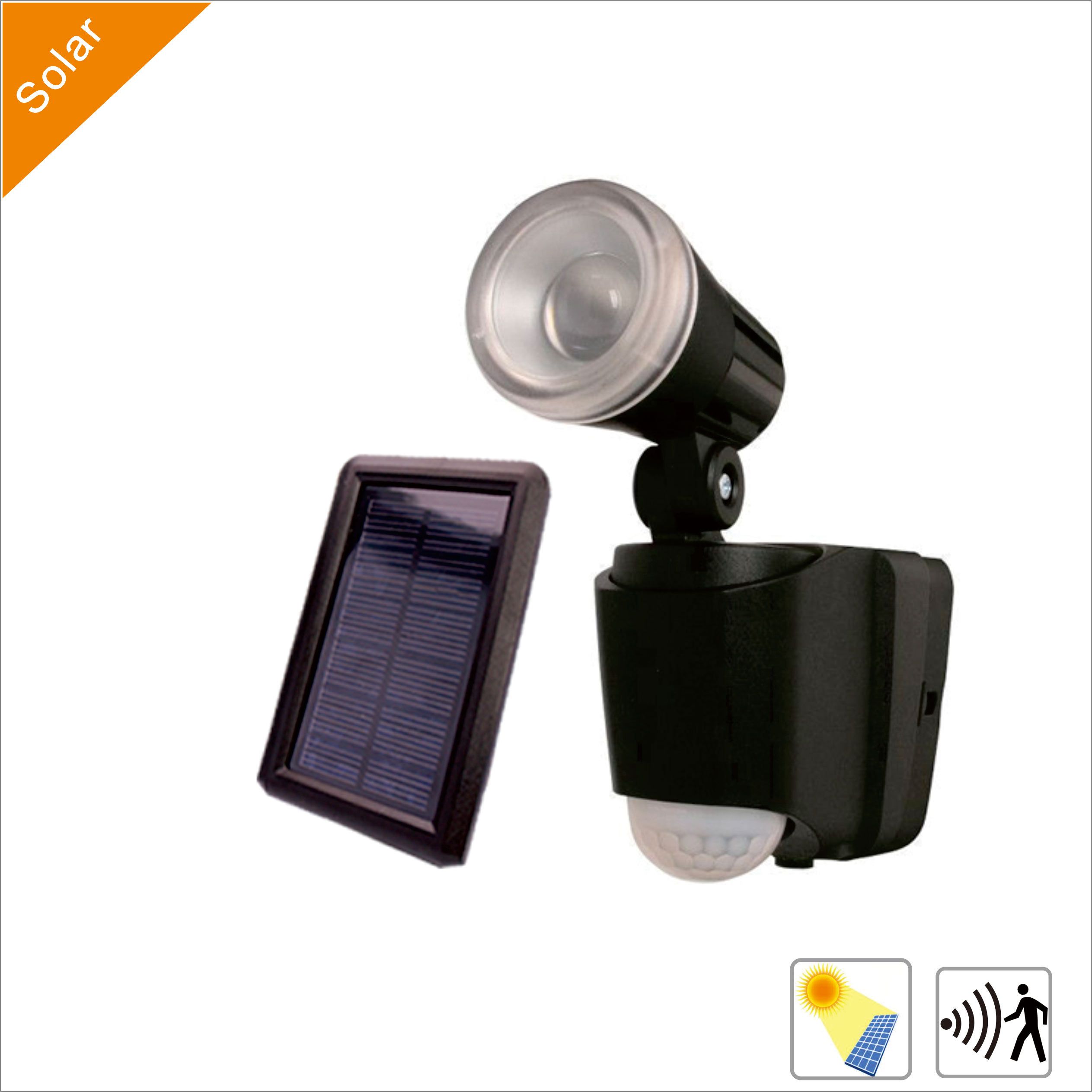 1W LED Spot Lighting Solar Garden Lights with PIR Sensor (courtyard garage lamp)