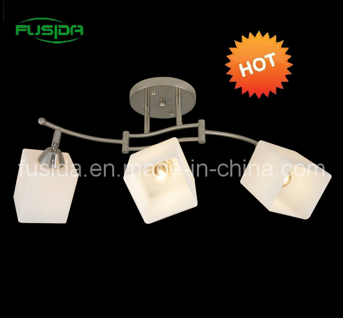 Popular Iron Chandelier Lighting&Glass Lamp (X-8110/3)