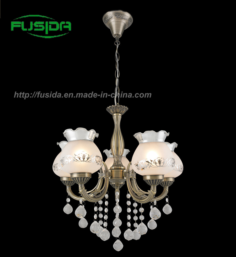 Antique Crystal Pendant Lamp, Die-Casting Light (D-8105/5A)