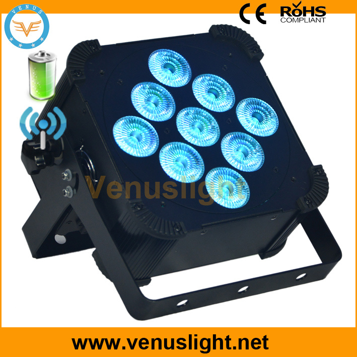 LED Wireless&Battery Flat PAR (9X12W 6in1 LEDs)