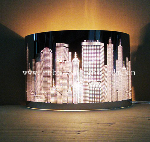 Laser-Cutted Stainless Steel Table Lamp for Indoor Hotel Project