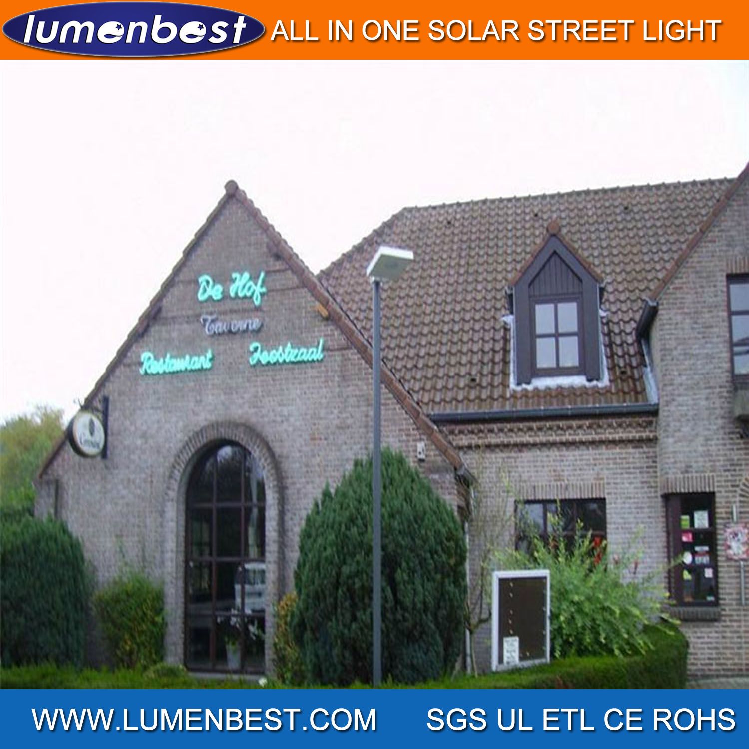 IP65 Outdoor Light Solar LED Garden Street Light with Sensor