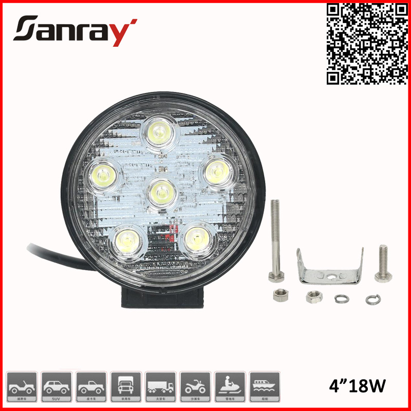 Round 18W LED Automotive Work Light