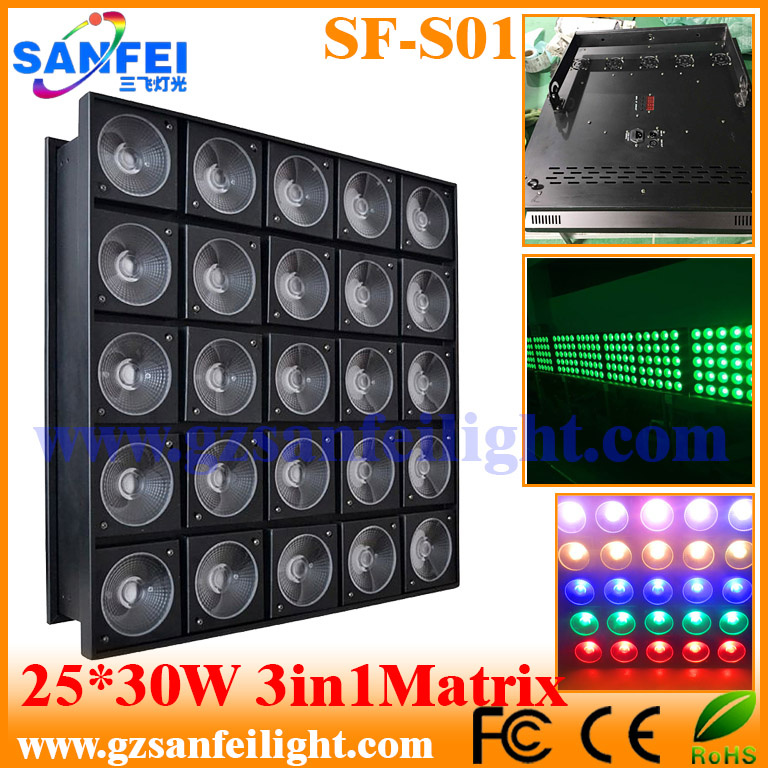 LED Stage Effect Light 25 * 30W LED Matrix Light