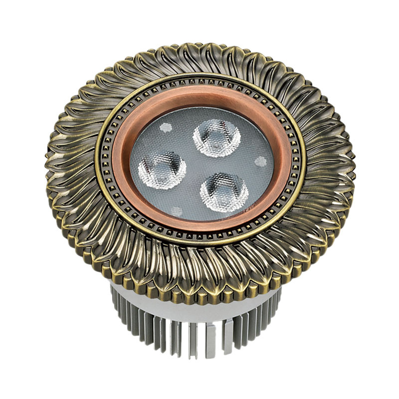 Brass LED Spotlight with Antique Acu Finish