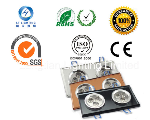 Lt 6W Crystal Square Double LED Down Light/ Ceiling Light