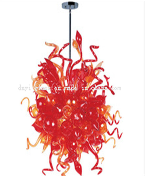 Red Blown Glass Chandelier Lamp for Decoration