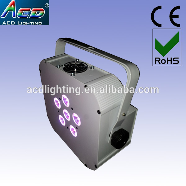 Hot 6*10W 4in1 RGBW/a Battery Power Wireless DMX PAR, LED Flat PAR Light, Battery Wireless LED Stage Light