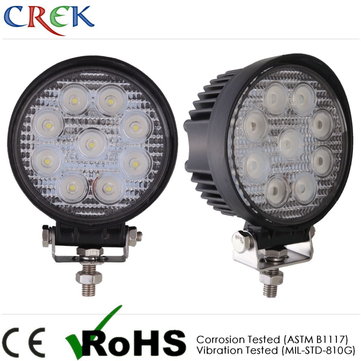 Round 27W LED Work Light with CE RoHS IP68 (CK-WE0903A)